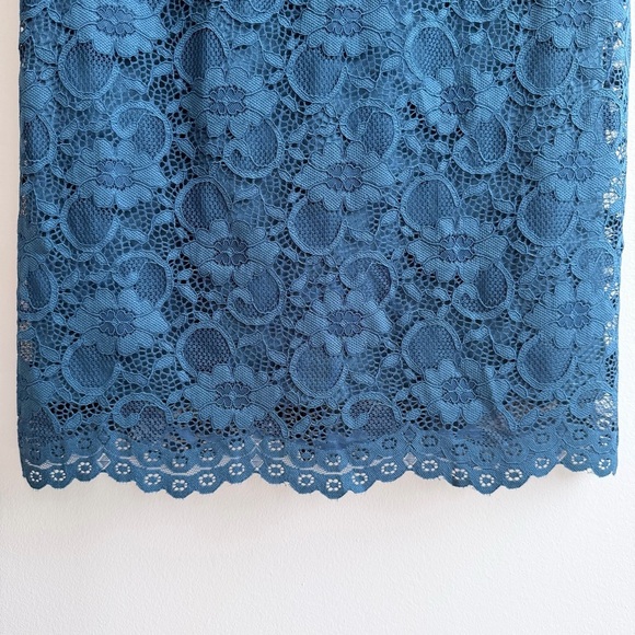 John Rocha Emerald Blue Lace Knee Length Dress - Picture 9 of 16